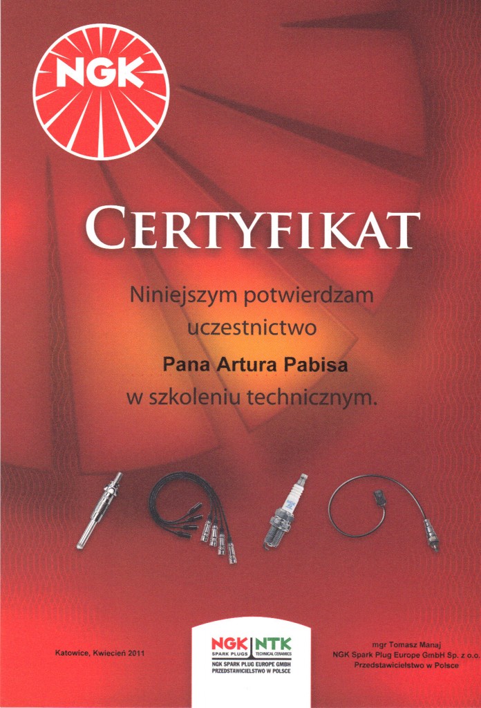 Certyfikat NGK